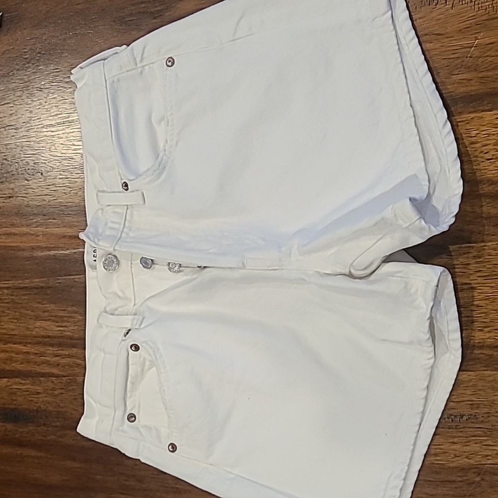 AGOLDE Shorts Women 27 White Denim Parker  Relaxed Organic Cotton